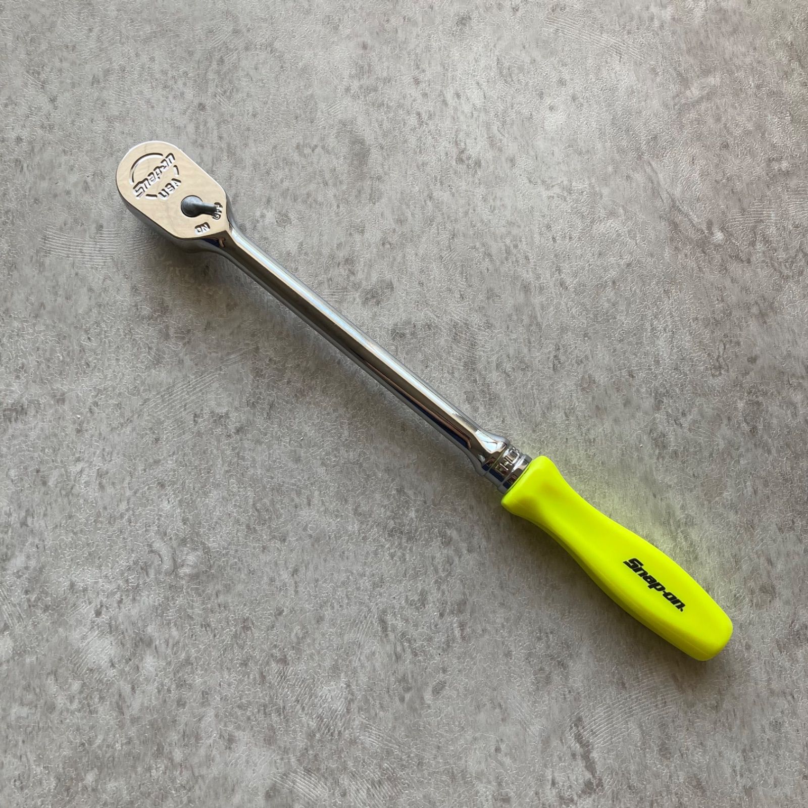 SNAP-ON 3|8dr ロングラチェット クラシックグリップ ハイビジイエロー FHLD80HV