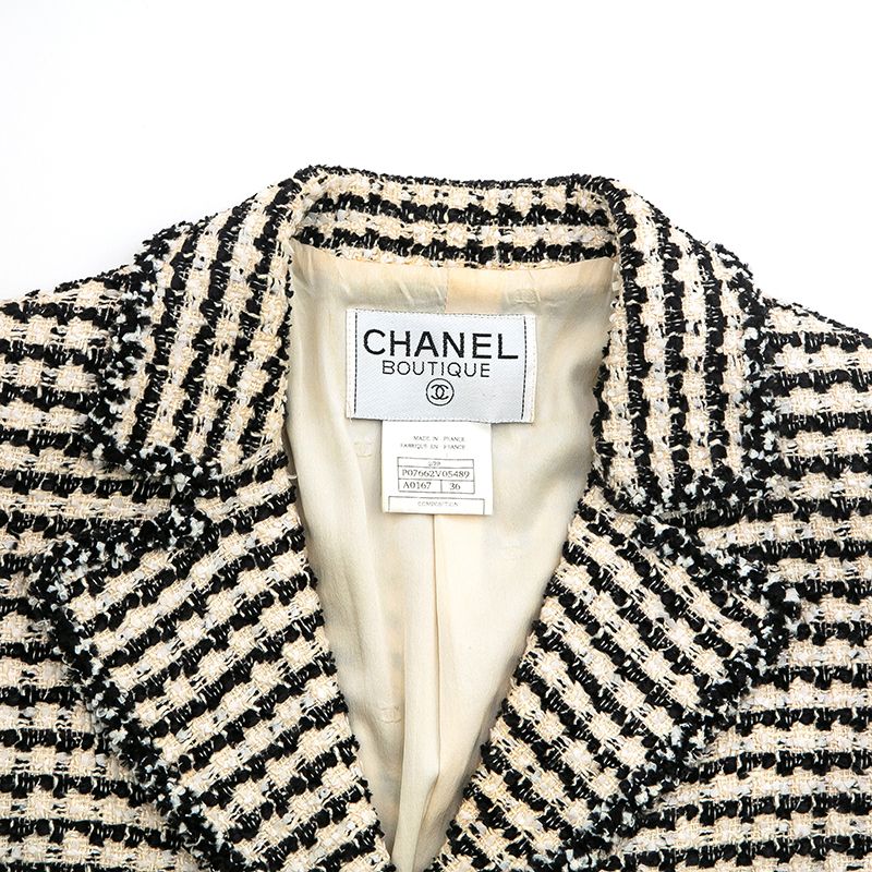 CHANEL シャネル ジャケット 千鳥柄 ココボタン ツイード - メルカリ