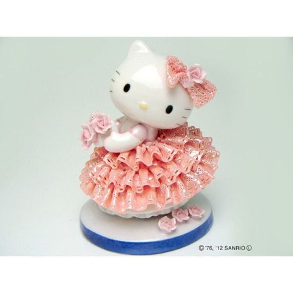 ★ハローキティ★レースドール★陶製人形★【ピンク】★磁器★日本製★ HeLLo Kitty ハローキティ レースドール/陶製人形 【ピンク