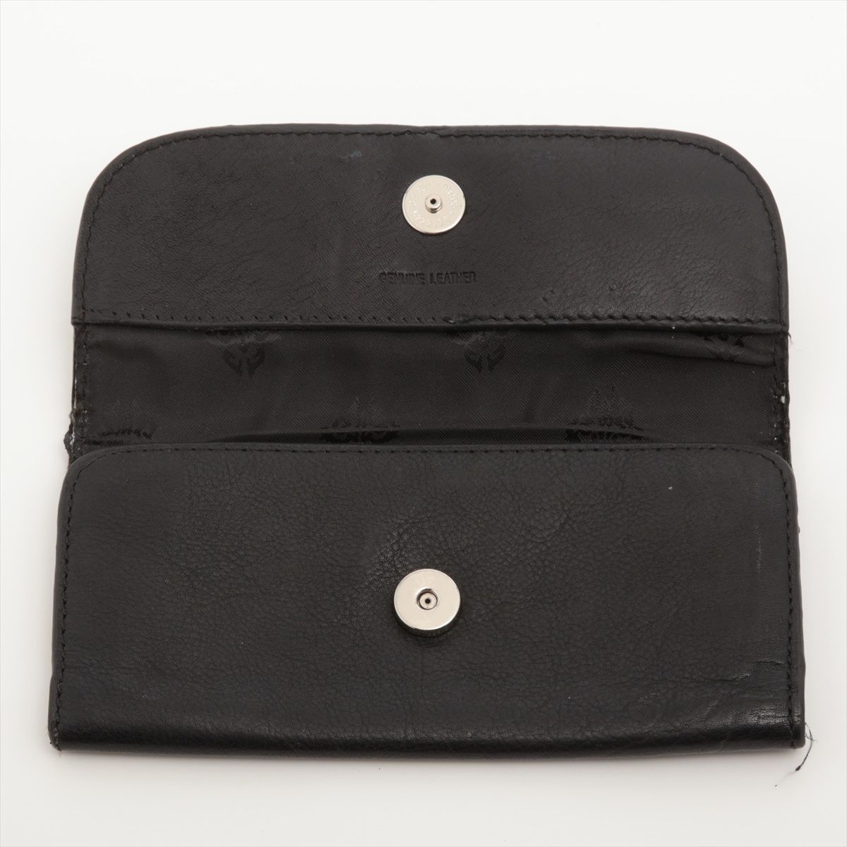 クロムハーツ　レザー メガネケース 黒 CHROME HEARTS 銀座店 クロムハーツ スクロールラベル メガネ