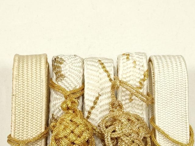 平和屋着物●和装小物 上質な帯締め5本セット 礼装用 高麗組 綾出し 唐組 金糸 亀房付き ♥ AABB7070ay