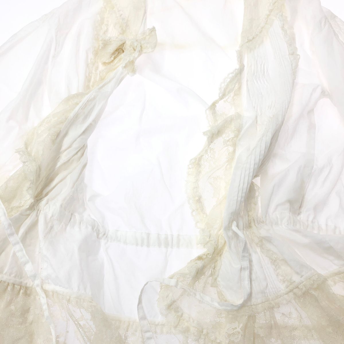 PINK HOUSE ピンクハウス リボン ピンタック レースカラー フリル