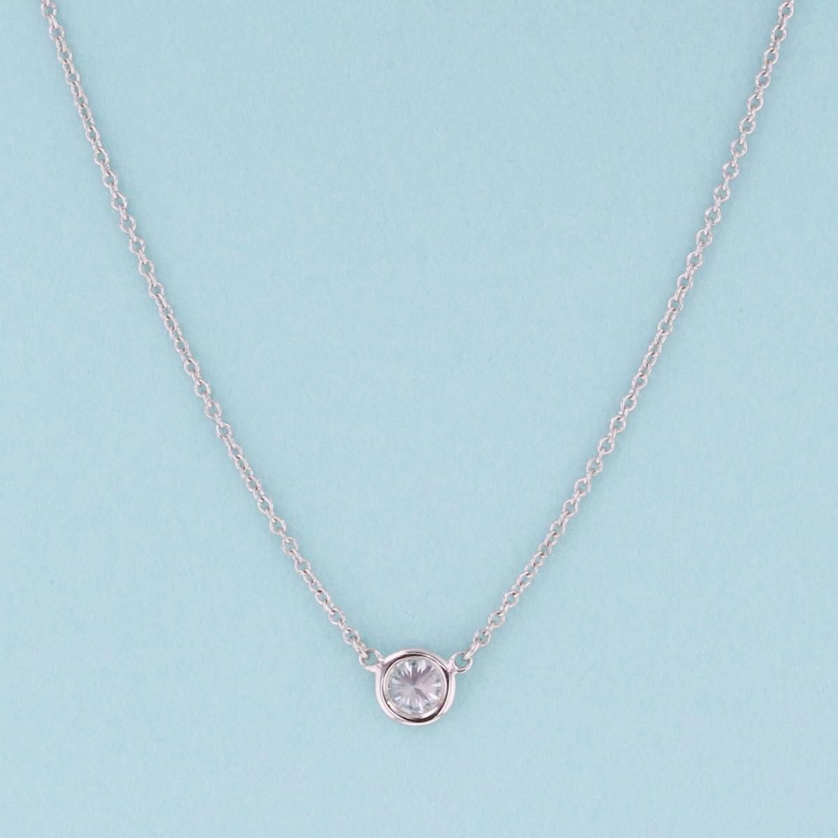 中古】 Tiffany&Co. （ティファニー） PT950 ﾊﾞｲｻﾞﾔｰﾄﾞ ﾀﾞｲﾔﾓﾝﾄﾞﾈｯｸﾚｽ ブランドジュエリー ネックレス/ペンダント/チョーカー  2.5g Elsa Peretti - メルカリ