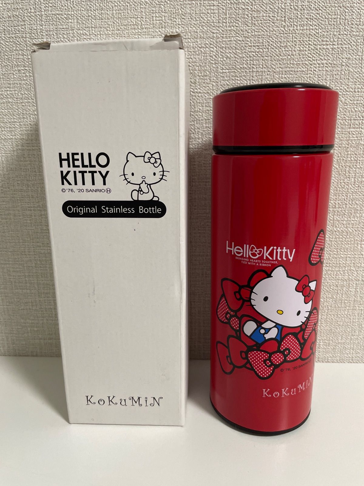 未使用品 ハローキティ コクミン薬局 ステンレスボトル 赤
