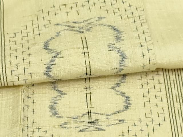 平和屋着物▽上質な紬　単衣　亀甲花文　正絹　逸品　AAAW1459fy 平和屋着物▽上質な紬 単衣 亀甲花文 正絹 逸品 AAAW1459fy