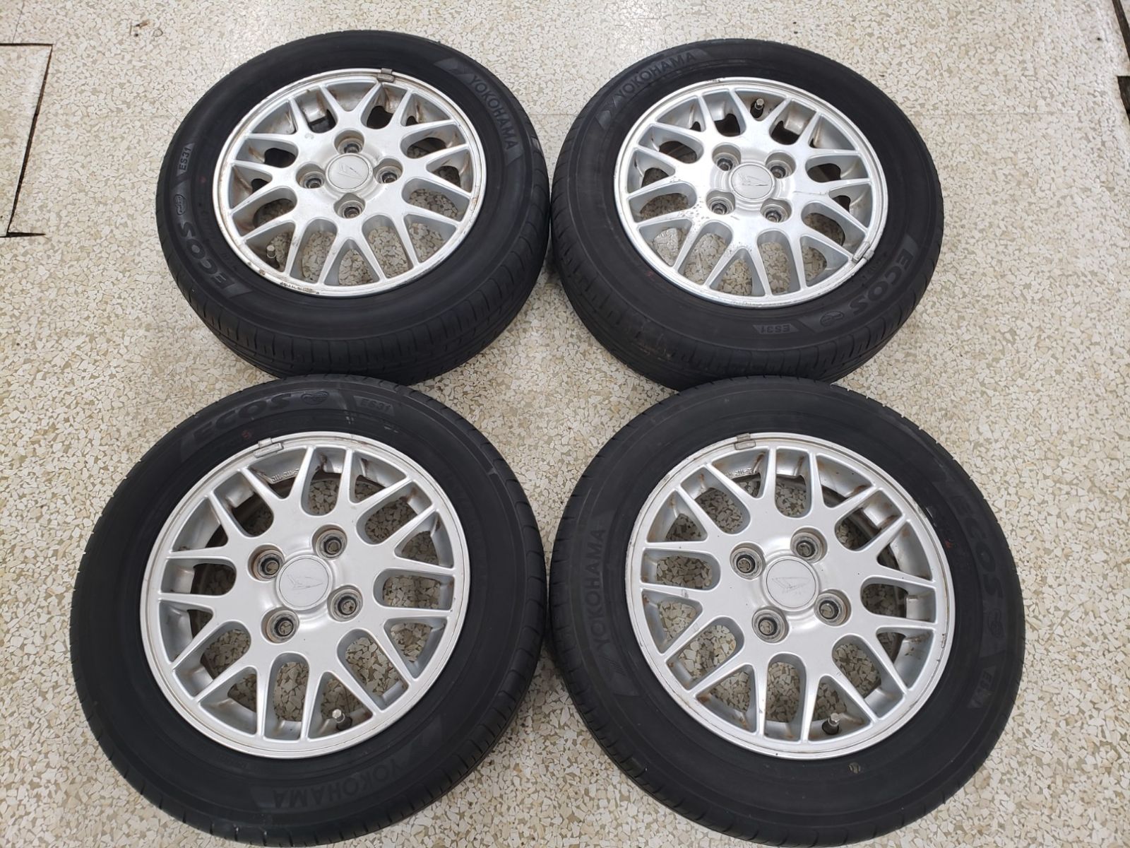 ◎良品 ダイハツ 純正 BBS 風 13in 4.5j +45 100/4H 良溝ヨコハマ 155 
