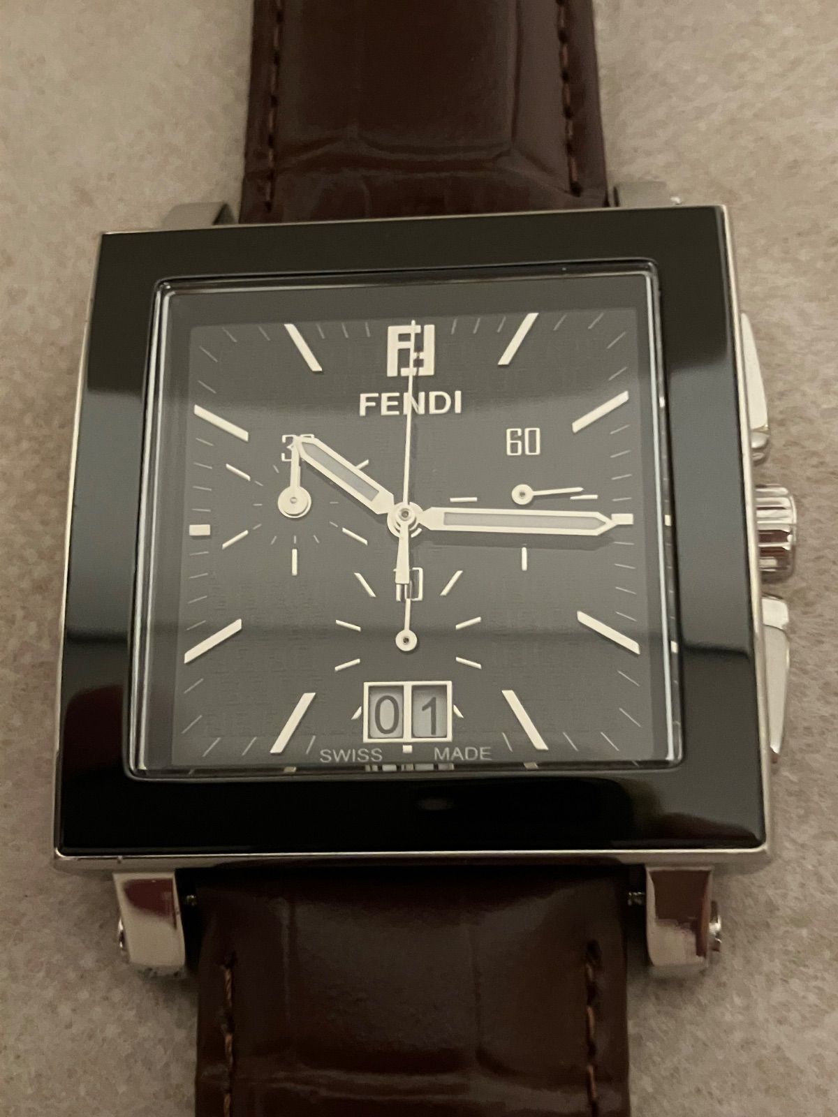 稼働☆美品☆FENDI フェンディ クロノグラフ メンズ QZ 腕時計