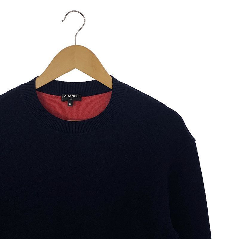 GUCCI / グッチ | P70525K / カシミヤ ココマーク ロゴ クルーネック ニット プルオーバー | S | ネイビー | レディース GUCCI / グッチ | P70525K / カシミヤ ココマーク ロゴ クルーネック