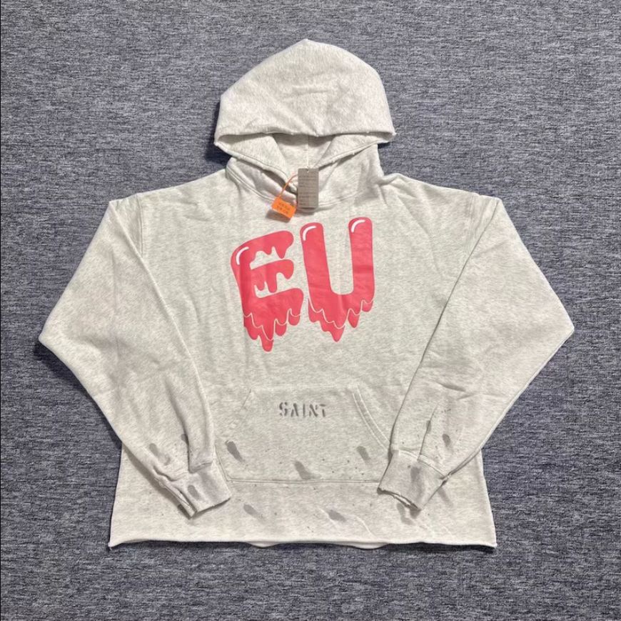 SAINT MICHAELセントマイケル×EUダメージ加工グラフィックパーカー