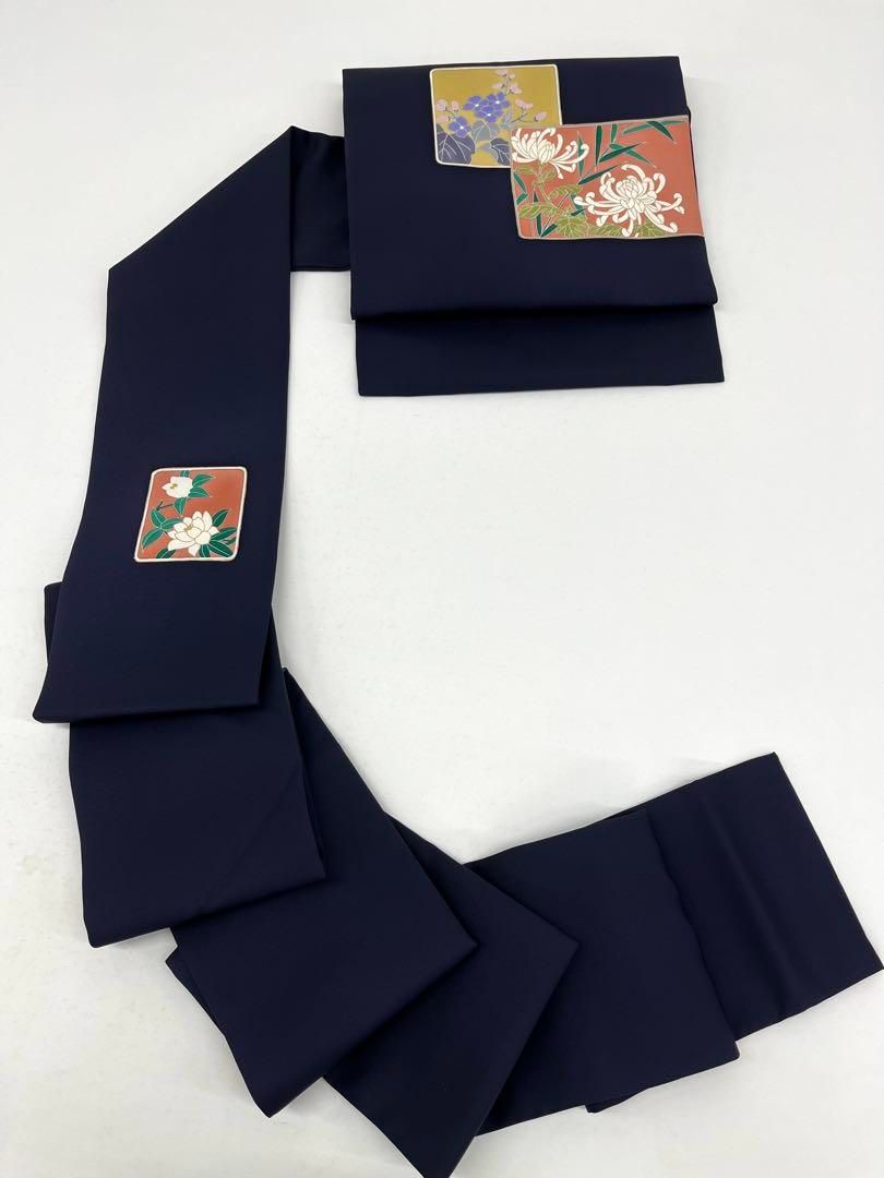 正絹　塩瀬　名古屋帯　黒地　梅　手描き　染め　友禅 楽天市場】【ショップ評価☆5ありがとう♪】着物だいやす 283□名古屋