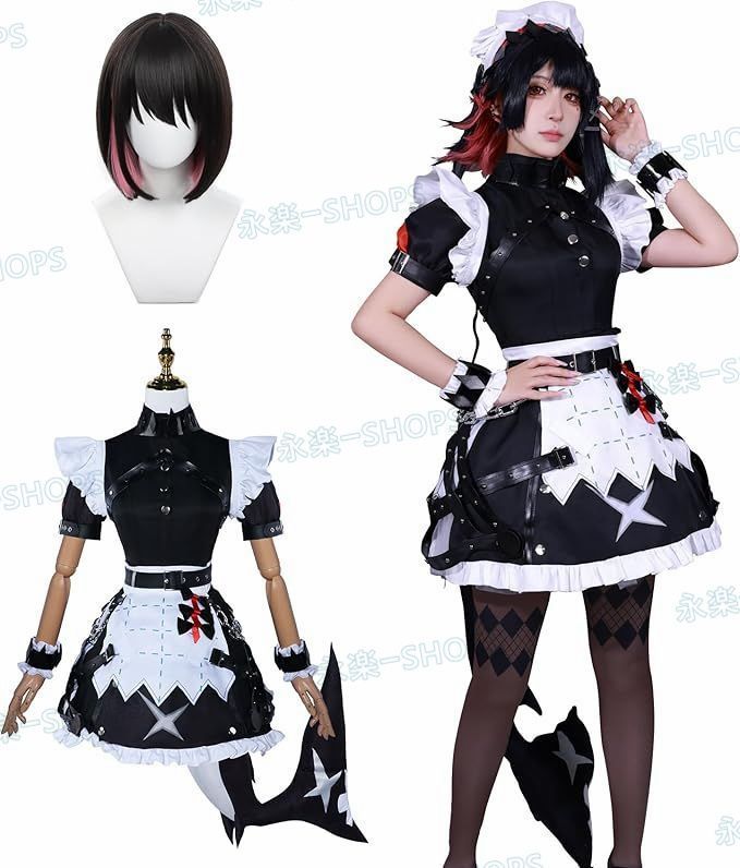尻尾-ウィッグ付き コスプレ衣装 ゼンゼロ エレン ジョー ゼンゼロ エレン コスプレ ゼンレスゾーンゼロ エレン ジョー コスプレ ヴィクトリア家政 ゼンゼロ コスチューム ハロウィン 大人 cosplay イベント