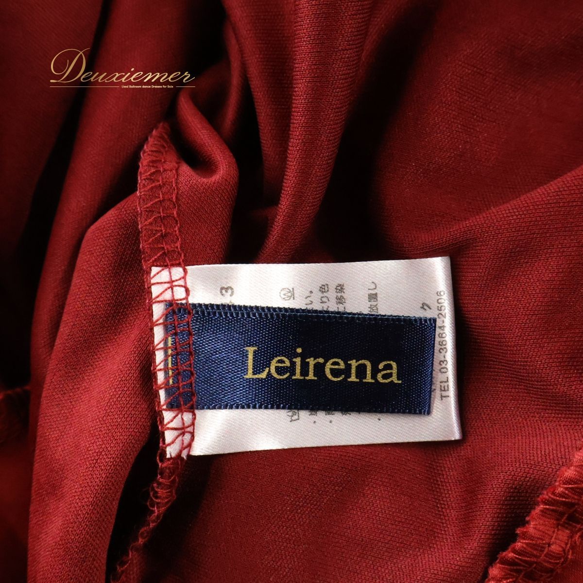 【社交ダンス衣装】レッド leirena レイリーナ ワンピース ドレス 赤 ワインレッド パープル フロート レース フリル 上品 社交ダンス衣装】レッド leirena レイリーナ ワンピース ドレス