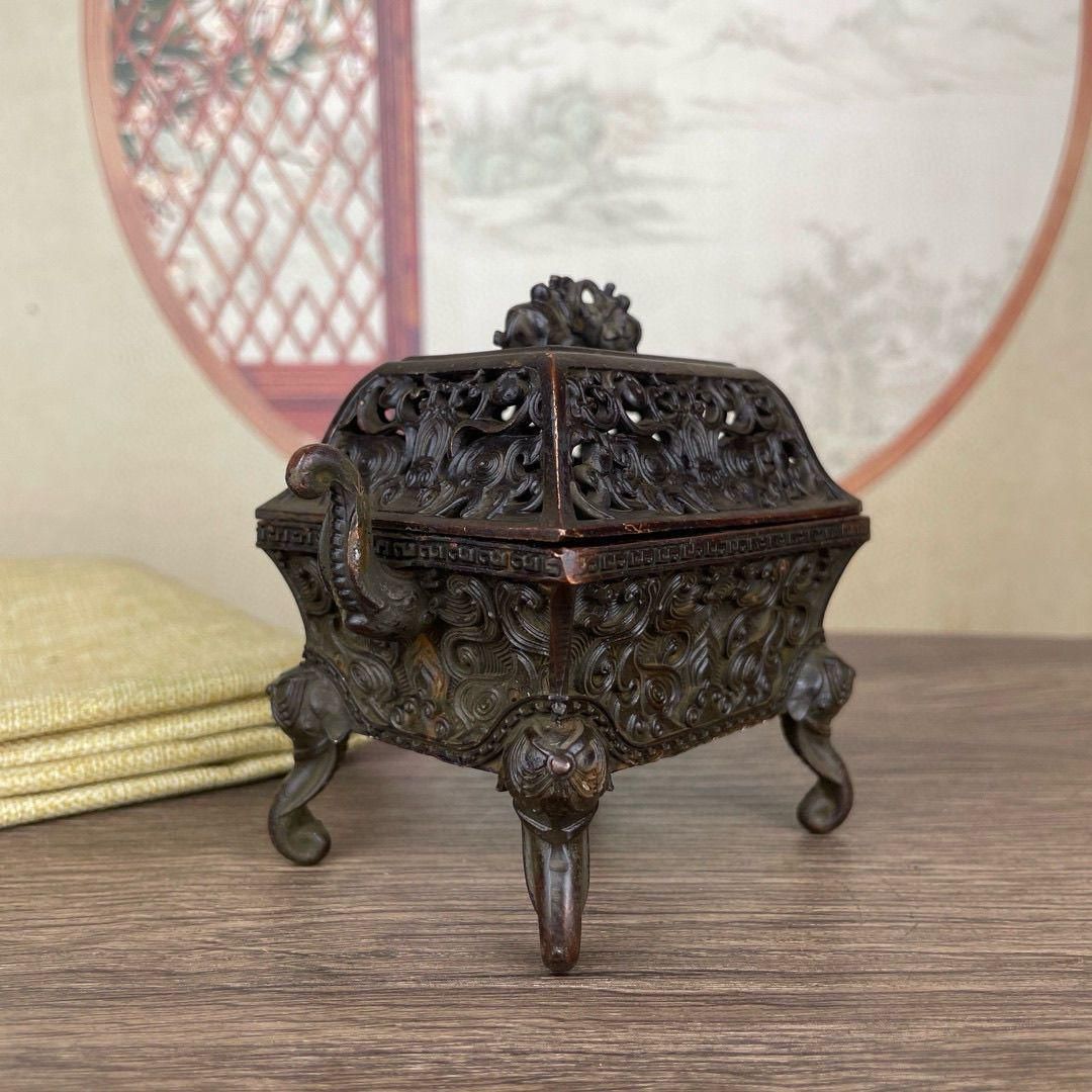 銅器 八宝図香薫炉 宣炉 香道具 茶道具 装飾品 工芸品 置物 銅器 八宝図香薫炉 宣炉 香道具 茶道具 装飾品 工芸品