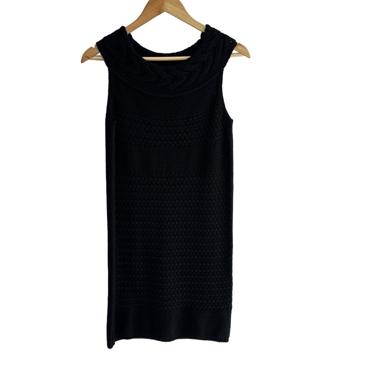 Max Mara STUDIO マックスマーラスタジオ ワンピース サイズS レディース - 黒 半袖 ひざ丈 ニット