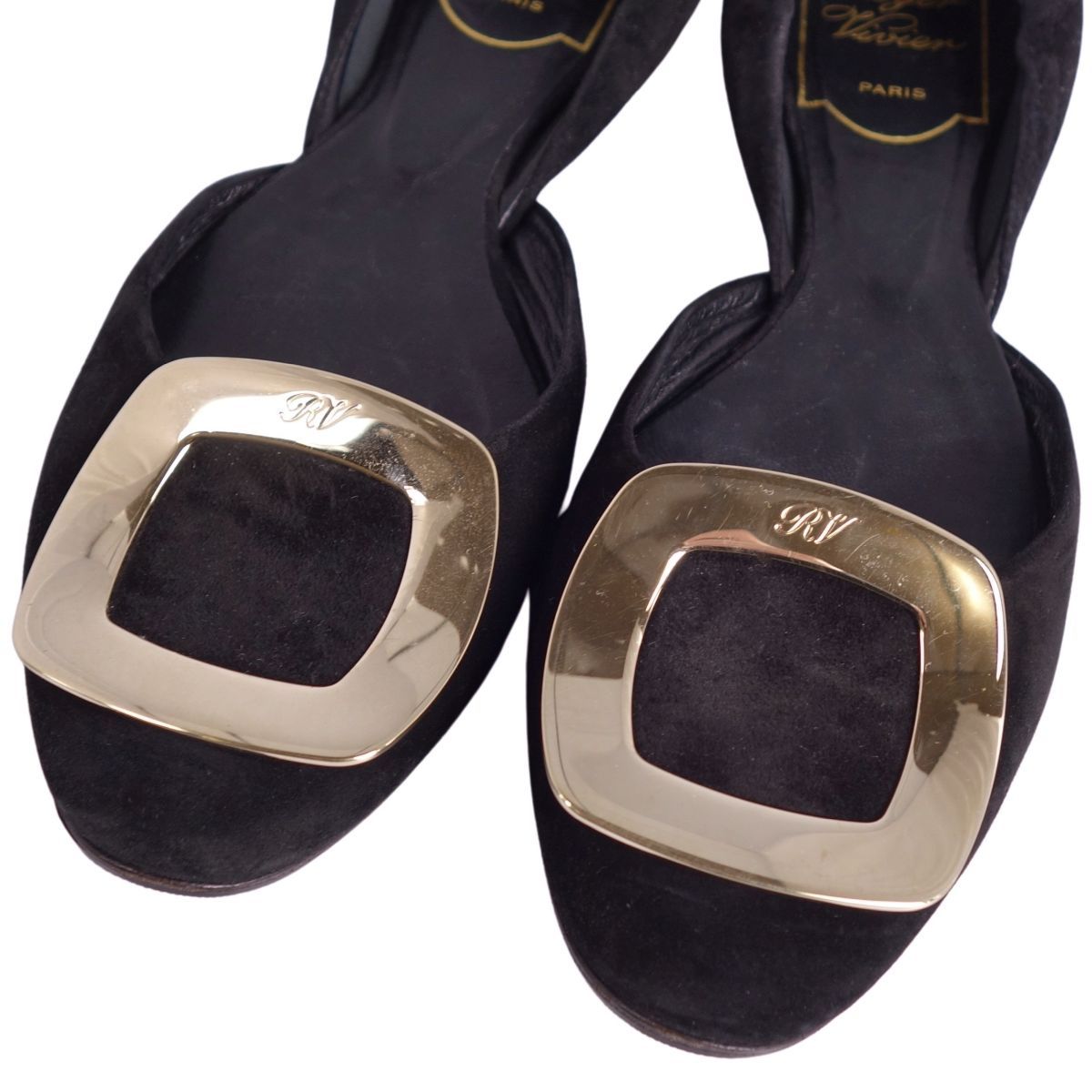 美品 ロジェヴィヴィエ Roger Vivier パンプス プレート フラットパ  