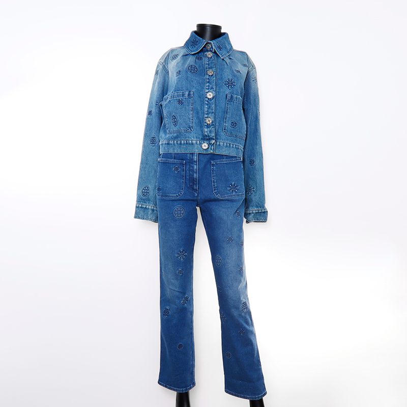 CHANEL シャネル デニムパンプス カメリア ココマーク 36 1/2C CHANEL シャネル デニムパンプス カメリア ココマーク 36 1/2C