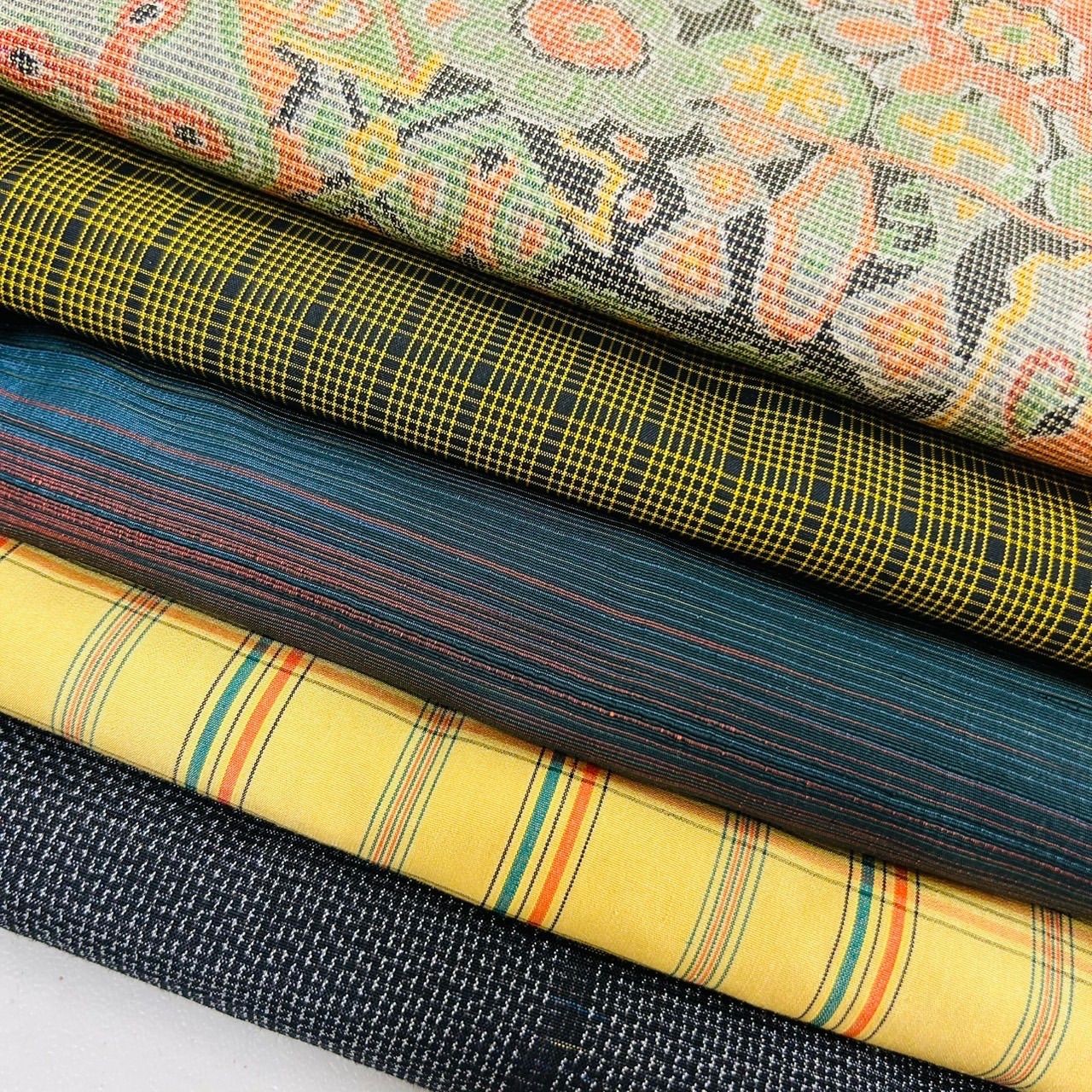 紬 着物 正絹 5着 着物まとめ売り リメイク材料 m-155 - メルカリ