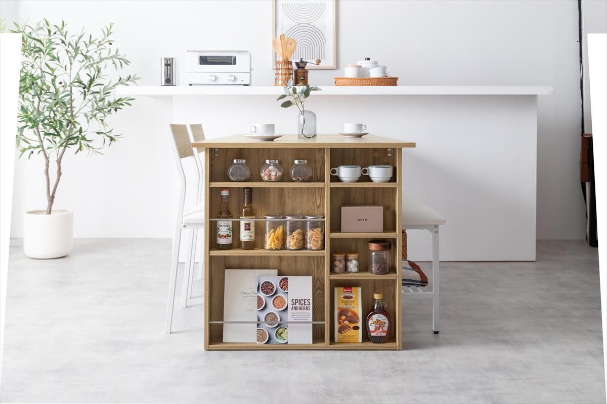 4点セット】Super 収納付伸長式ダイニングテーブル+チェア2脚+