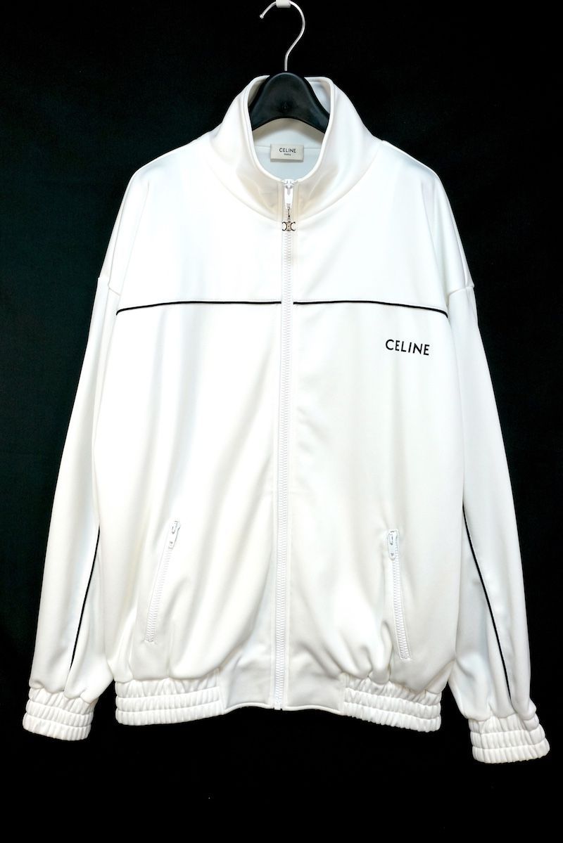 CELINE セリーヌ ジップアップ トラックジャケット トリオンフチャーム ホワイト Mサイズ（170/88A） 2Y654121O