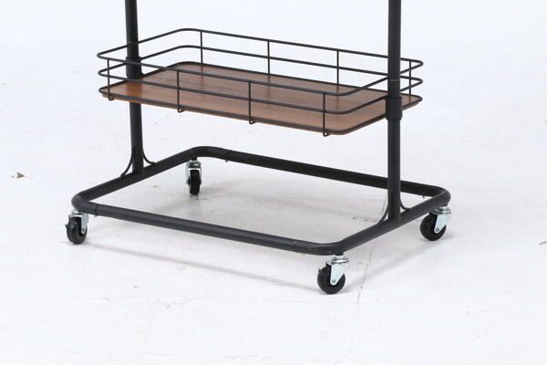 ハンガーラック　ビクター　ＢＫ　ブラック　　スチールと木板がかっこいい幅60cm 収納家具 ハンガーラック ビクター BK
