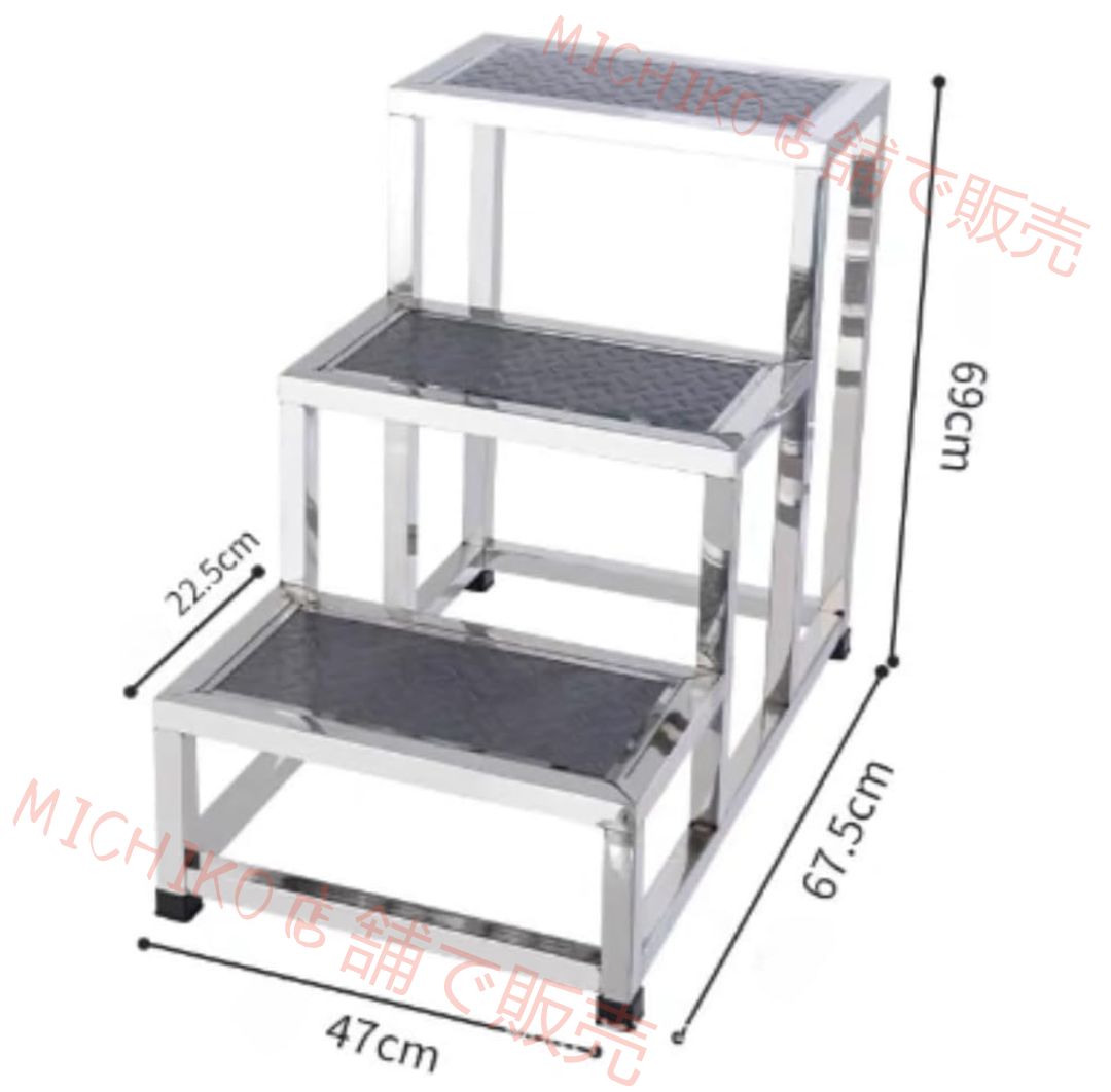 ステンレス鋼フットスツール厚みのあるダブルペダル家庭用滑り止め靴交換テーブルステップスツールファッショナブルで美しい 屋内および屋外のステンレス鋼の小さな階段 家庭用病院やクリニック用