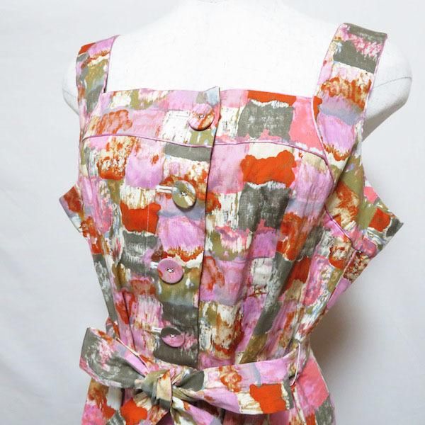 エムズグレイシー ワンピース 総柄 ピンク リボン 40 エムズグレイシー