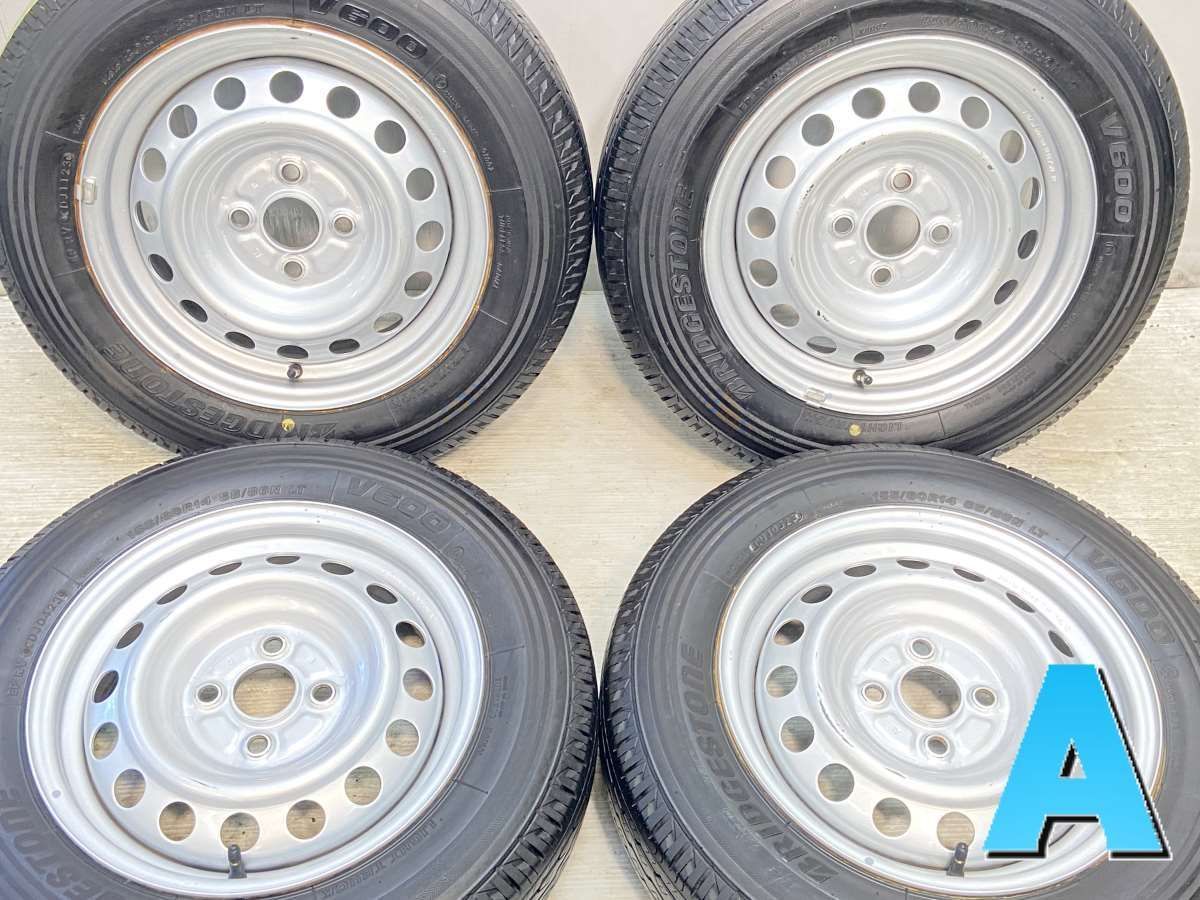 155/80R14 88/86LT ブリヂストン V600 トヨタ純正 14x5.0 100-4穴 中古 ...