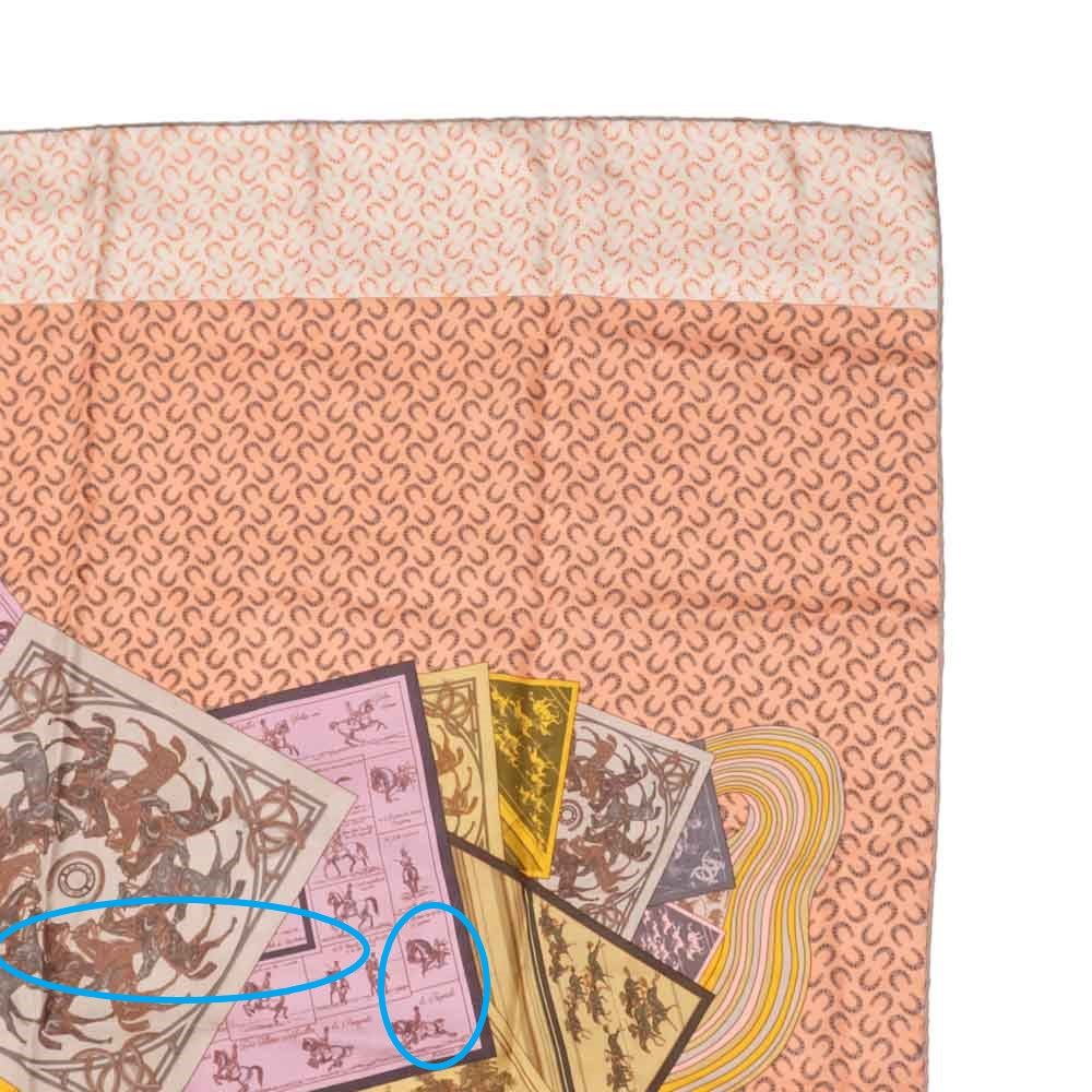 名東】エルメス カレ90 スカーフ Cheval sur mon Carre シルク100