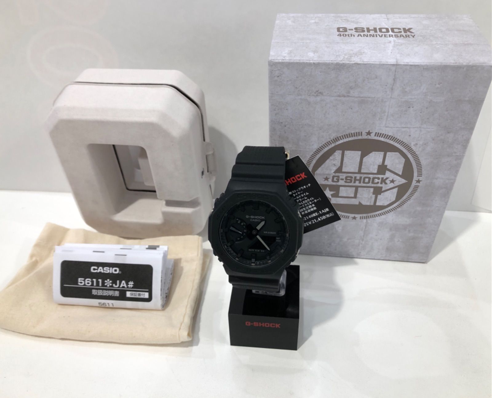 40周年限定】G-SHOCK リマスターブラック GA-2140RE-1AJR（新品正規品