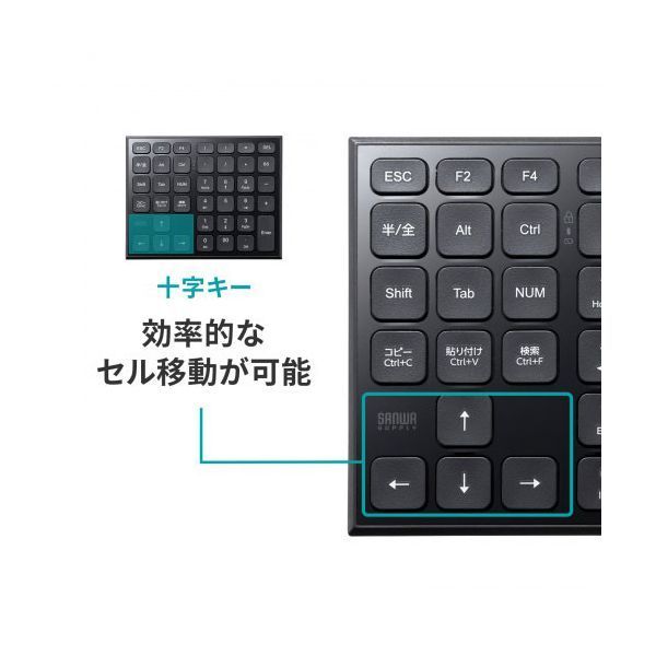 サンワサプライ 表計算Bluetoothテンキー ブラック NT-BT27BK MEBLE-SODAR_PL