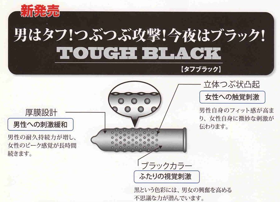 タフブラック 厚膜黒凸起コンドーム 12個入 - メルカリ