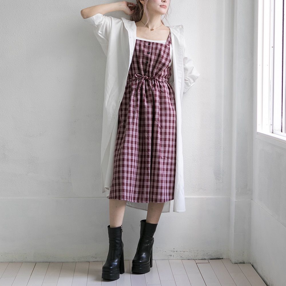 美品 バーバリー ノバチェック ワンピース　ジャンスカ デニム ピンク M 楽天市場】ギンガムチェック柄フリルショルダージャンパー