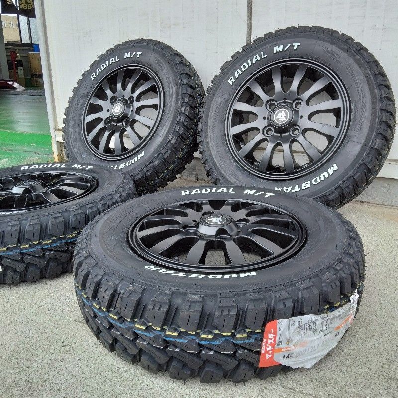 4本セット 軽トラック 軽バン 車検対応 145 80R12 MUDSTAR RADIAL MT ホワイトレター タイヤホイールセット 12インチ Bounty MUD-Xii