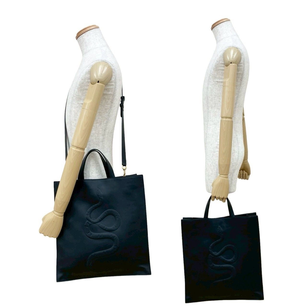 極 美品 GUCCI グッチ キングスネーク エンボス レザー 本革 2way 