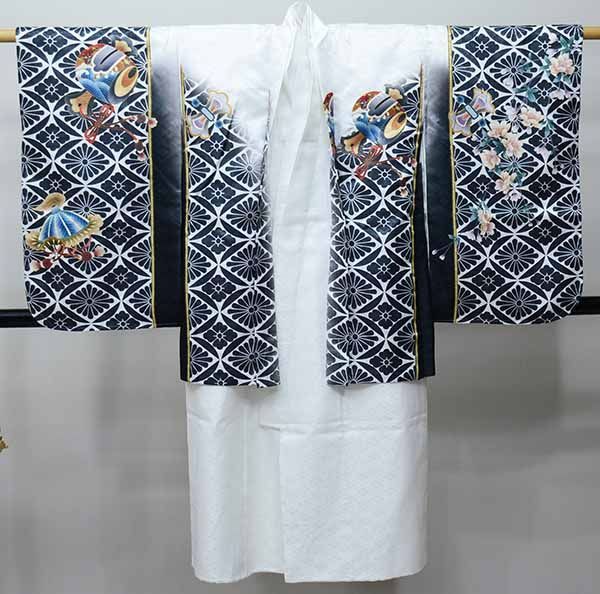 七五三 五歳 男児 羽織・着物・襦袢3点セット L寸 金刺繍 豪華絢爛 