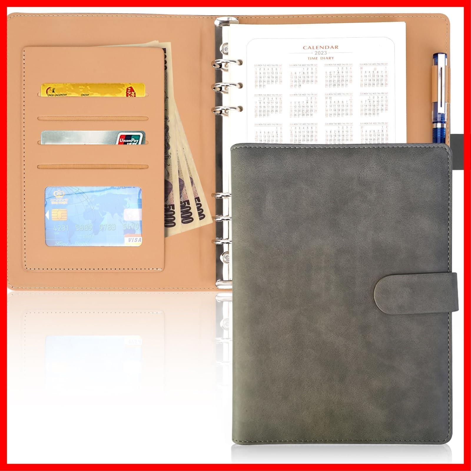 システム手帳 A5 6穴 ルーズリーフ 高級PU 栃木レザー使用