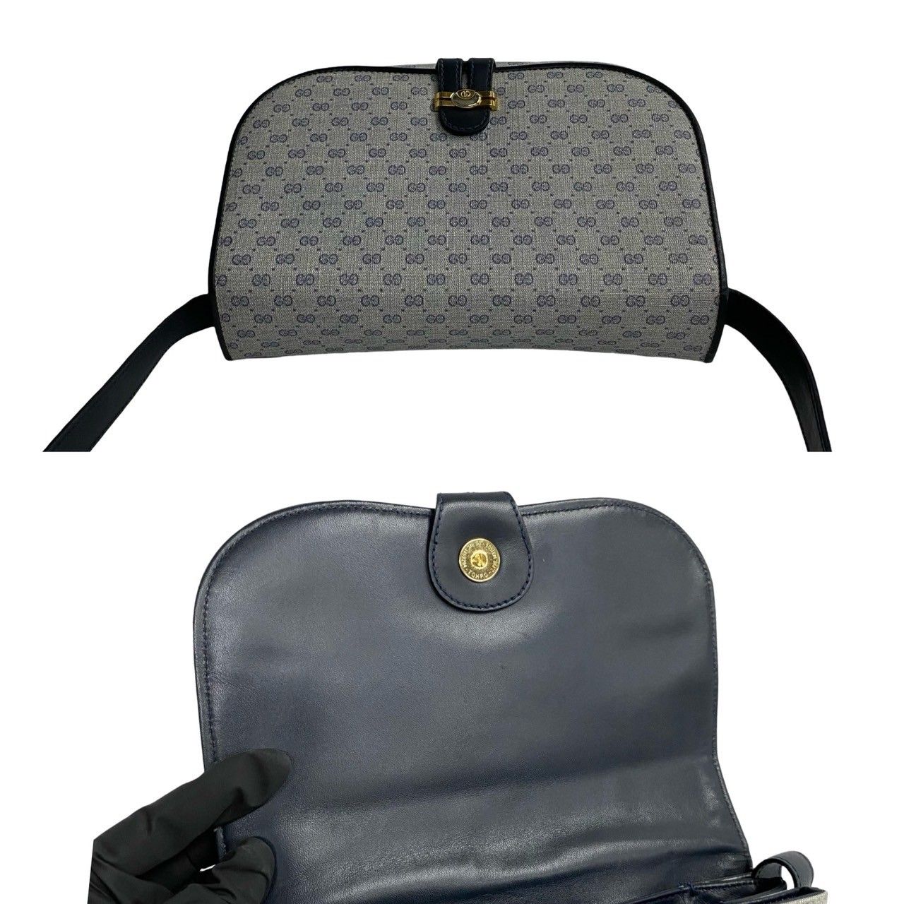 極 美品 GUCCI グッチ オールドグッチ ヴィンテージ マイクロ GG ロゴ 