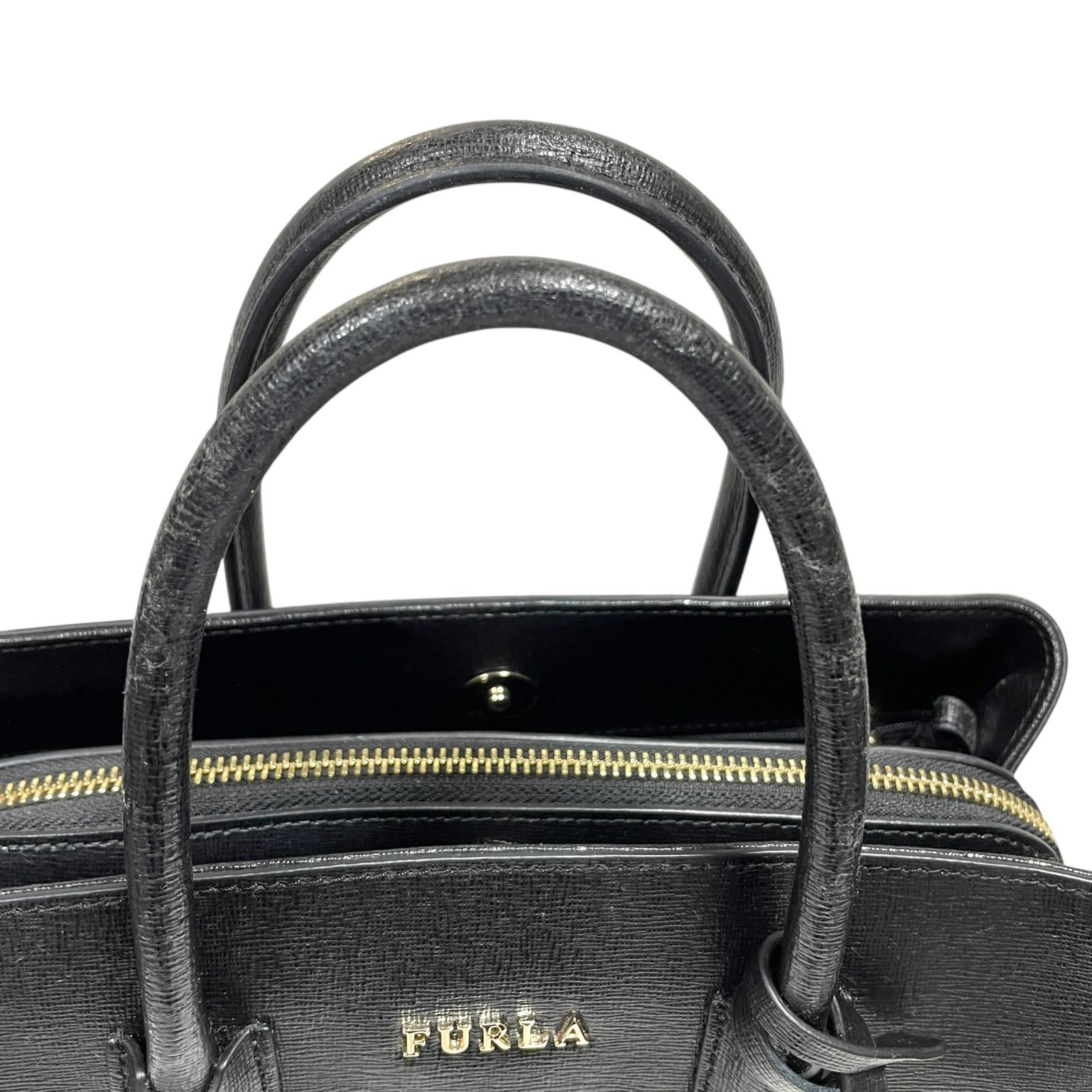 海外ブランド通販専門店。 ◆ 品◆FURLA フルラ テッサ TESSA ハンドバッグ ショルダーバッグ 2ウェイ ブラック×ゴールド レディース カバン Q99141NR