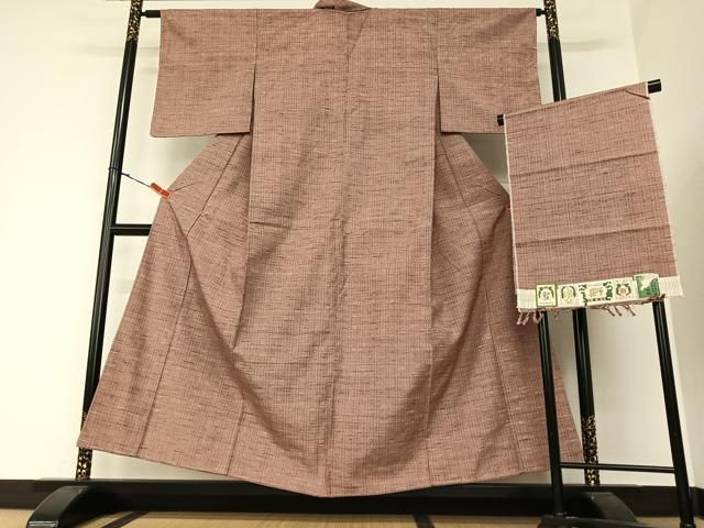 平和屋着物●結城紬　80亀甲　唐草文　正絹　逸品　AAAZ1808ph 平和屋着物○結城紬 80亀甲 唐草文 正絹 逸品 AAAZ1808ph