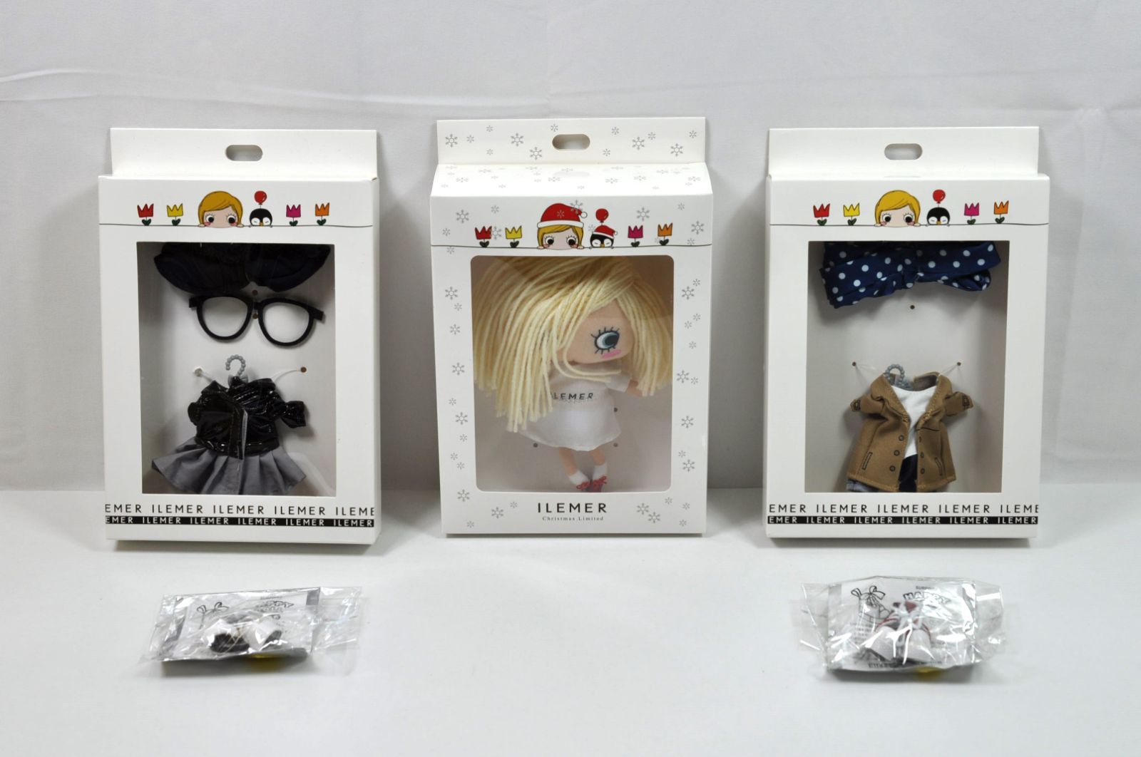 A 1757 ILEMER イルメール ぬいぐるみ ハッピードール ドール 着せ替えセット付き