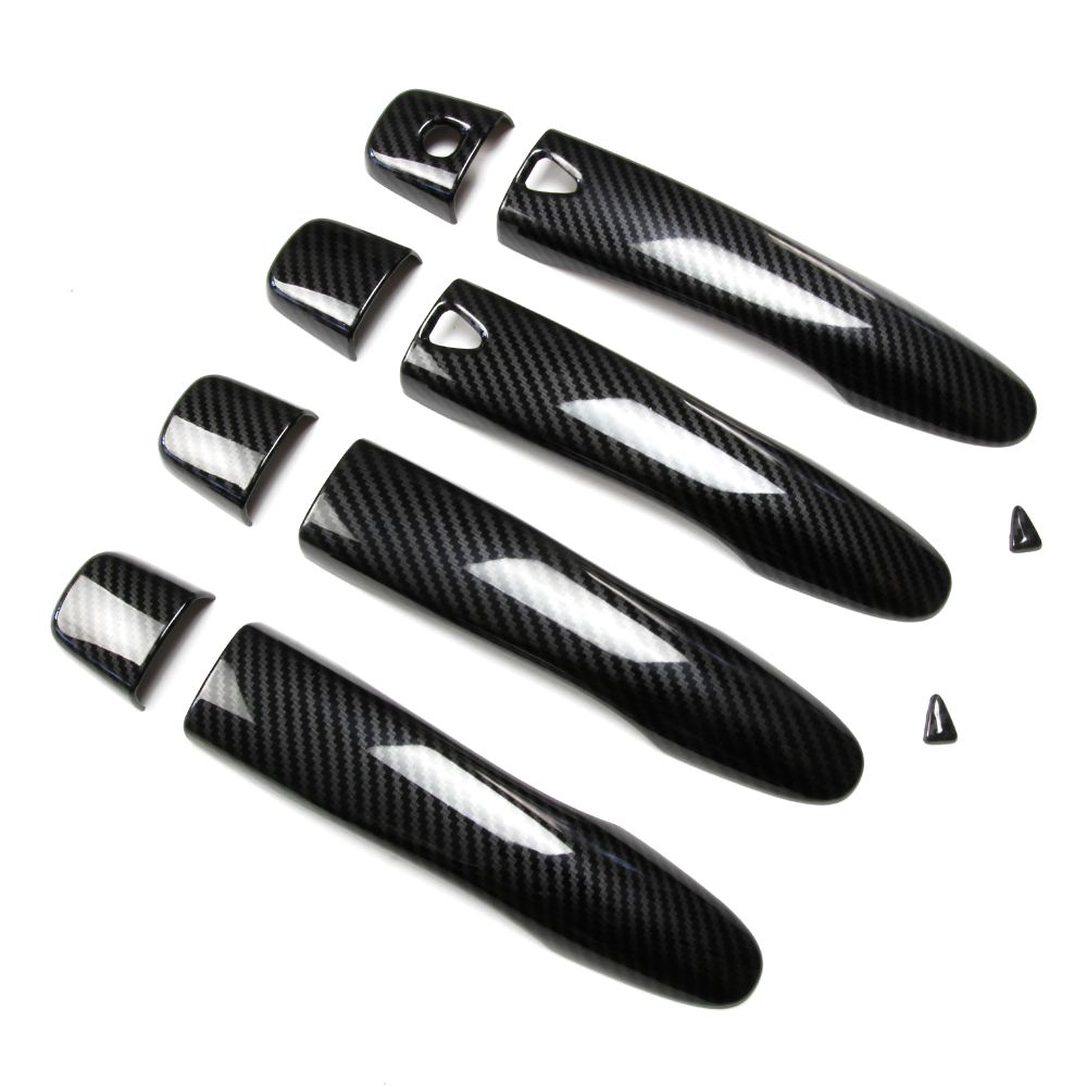 日産 新型 ノート E13 ドアハンドル カバー サイドドアノブ ガーニッシュ 外装パーツ ABSカーボン調 10枚 (トクトヨ)Tokutoyo