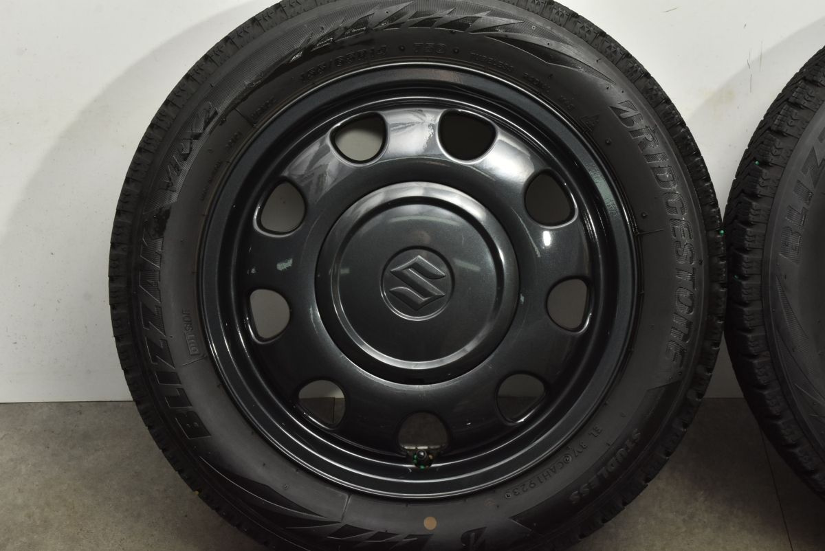 デイリーユース 製 バリ溝 スズキ スペーシア ギア 純正 14in 4.5J 45 PCD100 ブリヂストン ブリザックVRX2 155 65R14 ワゴンR アルト 見込みの持てる