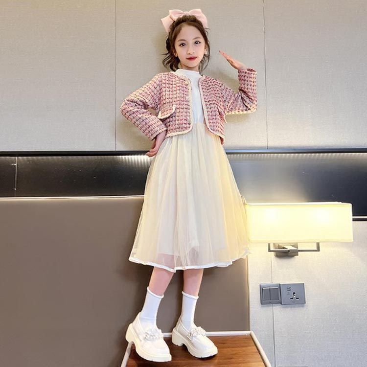 卒業式 スーツ キッズ ドレス 2点セット ノー ジャケット ワンピース 女の子 入学式 卒園式 七五三 子供 セレモニースーツ フォーマル 結婚式 ピアノ 発表会 100 110 120 130 eason 243