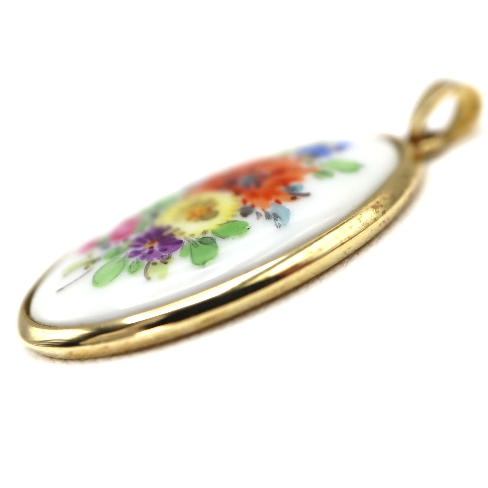 マイセン 585 K14 陶磁 ペンダント トップ マイセン 585 K14 陶磁 ペンダント トップ