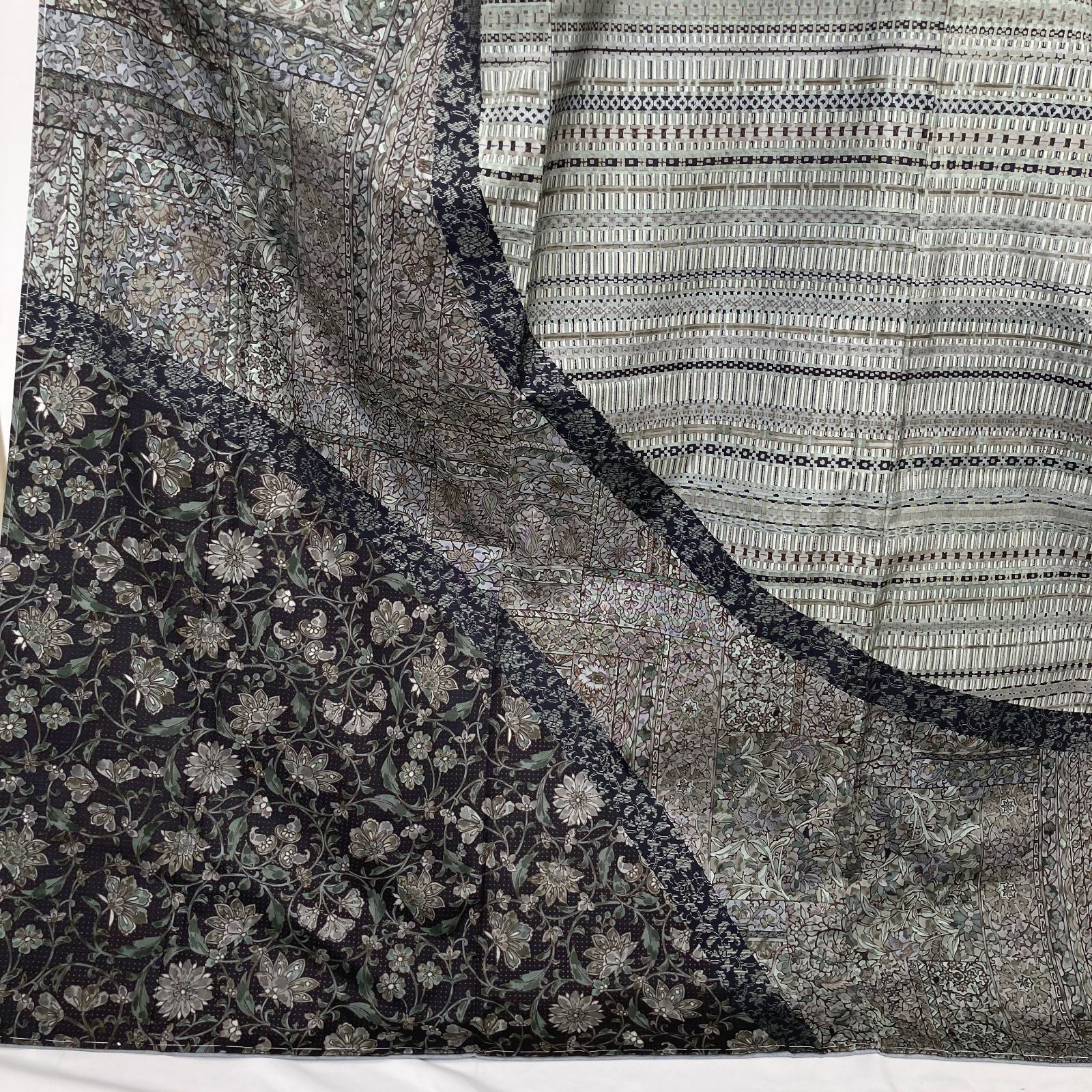 ❁tomihisa❁新品 薔薇 やす田作 落款 着物 正絹 仕付け糸付”薔薇を