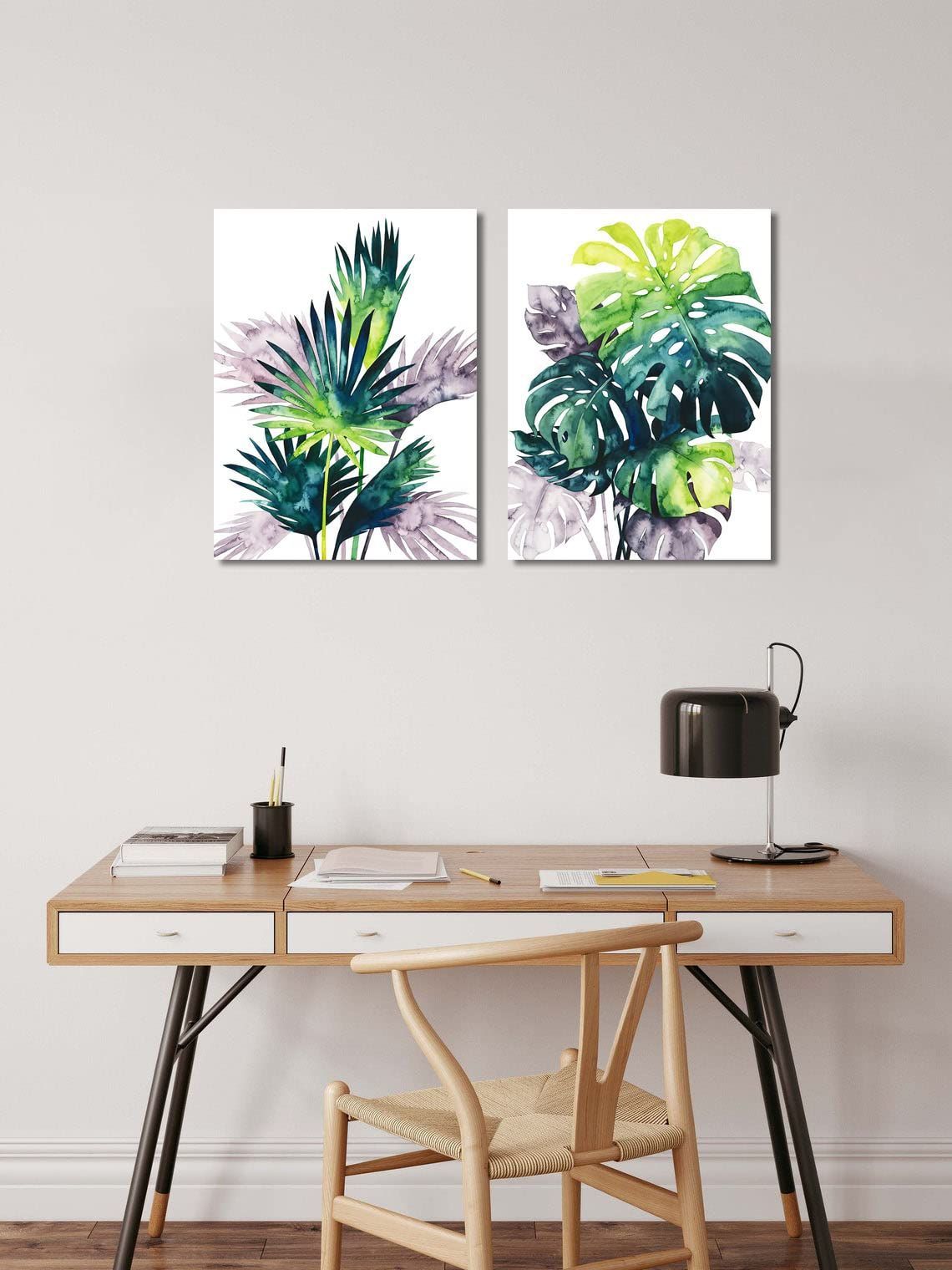 インテリアパネル ボタニカル柄グリーン系インテリア雑貨 壁飾り アート 絵画