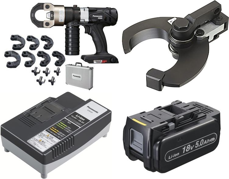 ♥ パナソニック 圧着器 ケーブルカッター バッテリー充電器セット EZ46A4K-B EZ9X301 EZ9L54 EZ0L81 Panasonic
