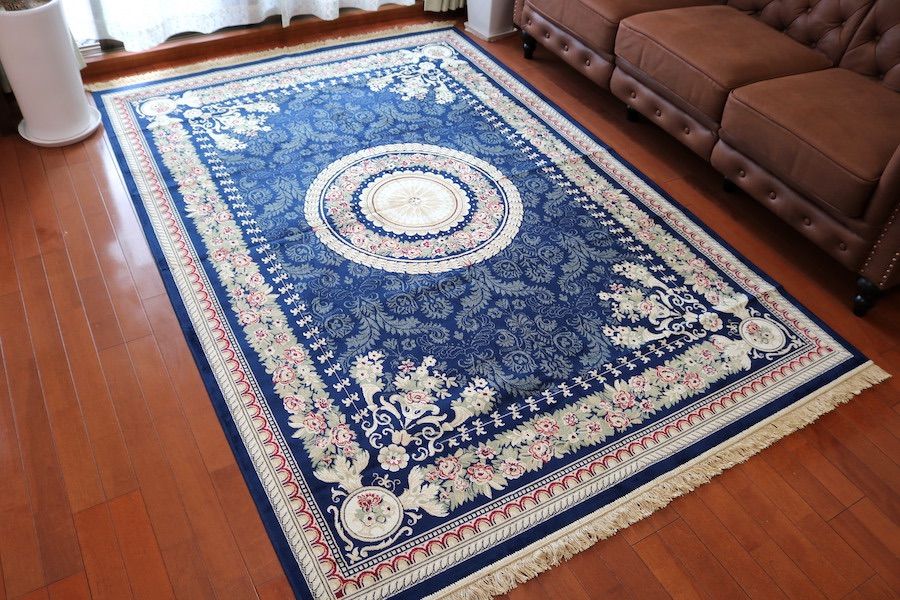 ペルシャ柄絨毯 160×230 新品未使用 ラグ カーペット ネイビー