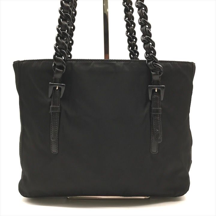 美品】プラダ ハンドバッグ ショルダーバッグ ナイロン 三角ロゴ ブラック PRADA プラダ 三角ロゴプレート ハンドバッグ トートバッグ
