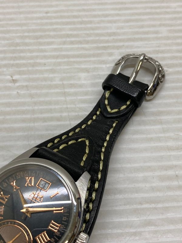 中古品】 SAAD サード ブルータイガーアイ レザー クォーツ時計